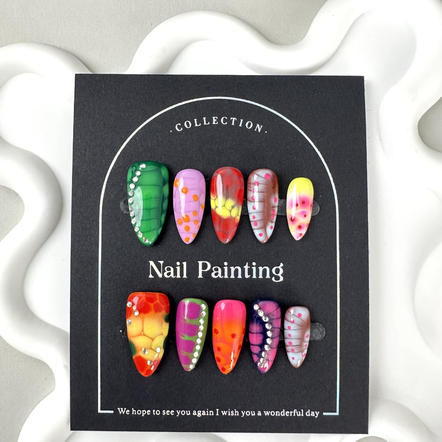 Snake Print Theme Y2K Style Bold and Vibrant Design Premium Handmade Press-on Nails Limited Edition